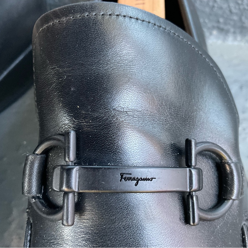 Salvatore Ferragamo Leather Loafers- Black size 12 - Picture 4 of 12